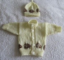 Hand knitted cardigan & hat
