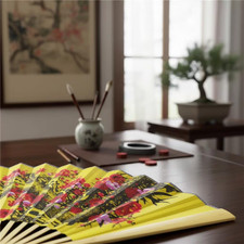 Cherry blossom fan yellow - cherry,