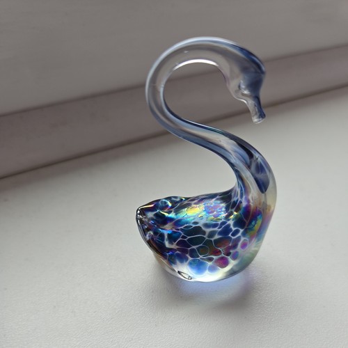 Vintage heron glass blue - vintage,