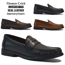 MENS LEATHER MOCCASIN LOAFERS SMART CASUAL FORMAL WALKING DRESS WORK SHOES SIZE