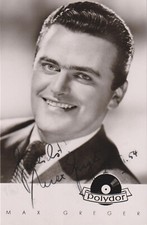 MAX GREGER Original Autograph Signed Polydor Postcard 1950s