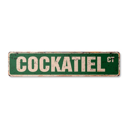 Cockatiel vintage street sign - cockatiel,