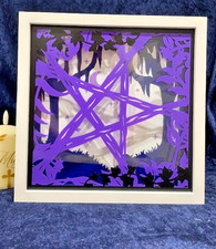 Negative Pentagram In A Forest Clearing White Box Frame  Picture 26.8cm x26.8cm
