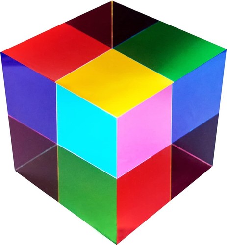 Acrylic cmy color cube 50mm - color,
