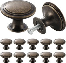 TsunNee 24PCS Vintage Cabinet Knobs Bronze Drawer Knobs, Antique Style Kitchen