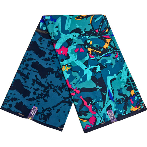 Teal ankara fabric african - teal, wax