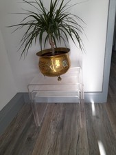 retro vintage trio  clear perspex tables 1970 16 x 16 x 13 inches pick up only