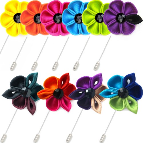 Fabric flower lapel pin - flower,
