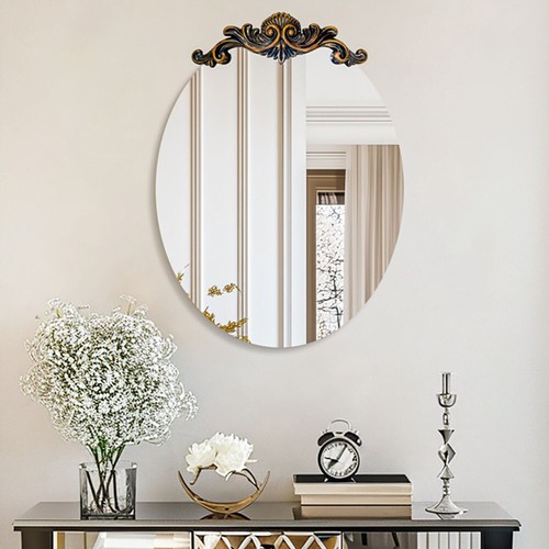 Ornate glam oval wall - wall, mirror