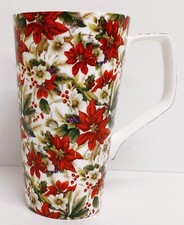 Poinsettia mug fine bone - poinsettia,