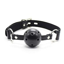 Black Vented Ball Mouth Gag -