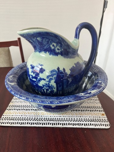 Vintage blue and white - and,