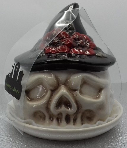 Skull bones butter dish - skull,