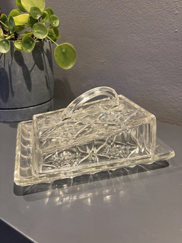 1930s 40s vintage glass butter - 1930s/40s,
