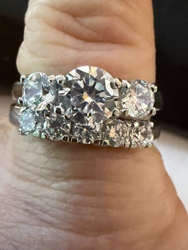 Ladies silver three - silver, stone