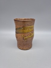 A Jane Hamlyn Stoneware Beaker, Brush Pot, Salt Glazed.