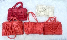 Small Orange Red  Acrylic Artificial Coral Beads Traditional Small Ethnic Purse