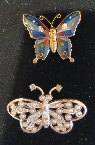Vintage butterfly brooches - butterfly,