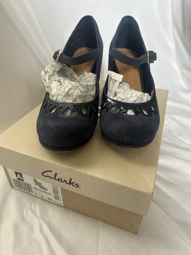 Clarks navy suede mary - mary, jane