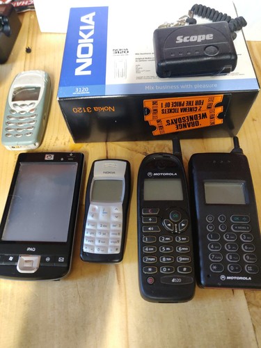 Vintage retro mobile phone - mobile, job