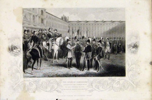 Original old antique print - old,