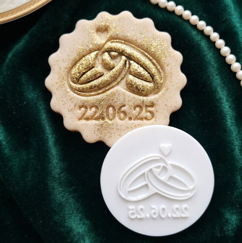 Wedding rings date cookie - date,