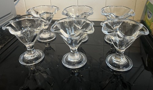 Vintage clear glass sundae - clear,