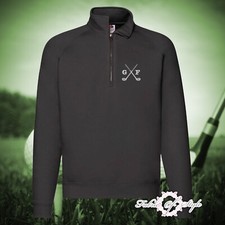 Personalised Embroidered  Cross Golf Club  Quarter Zip Golfer Gift For Him