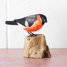 Small 12cm Wooden Bullfinch