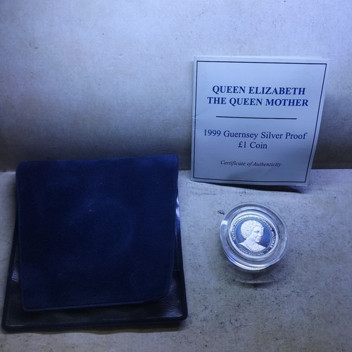 1999 silver proof 1 - proof, £1