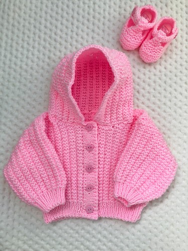 Handknitted baby hoodie - handknitted,