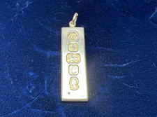 Vintage / Retro Solid Silver Ingot Pendant Sheffield 1977 Carr's