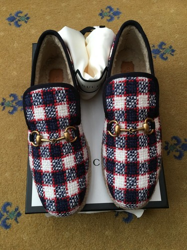 Gucci loafers shoes tweed wool - loafers,