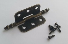 Pair Brass Hinges Box 34x70mm Door Cabinet Wooden Box Vintage Hinge with Screws