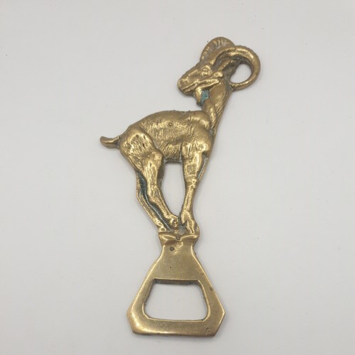 Vintage brass ram bottle - vintage,