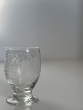 Antique Hand Engraved Crystal Goblet Grape & Vine Design 