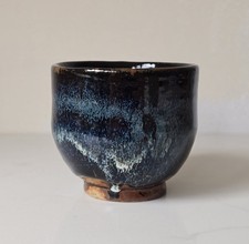 Trevor Corser Leach Pottery St. Ives Stoneware Chawan Tenmoku and Chun Glaze