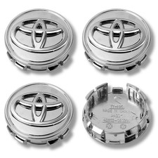 Toyota Alloy Wheel Centre Cap Hub x4 For Many Models 62mm Silver Full Gloss 3D