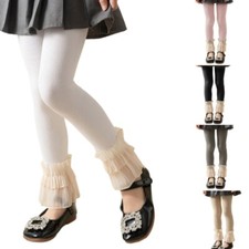 Fashionable Cotton Tights with Lace Accents 1-8Y Children s Legwear for Girls