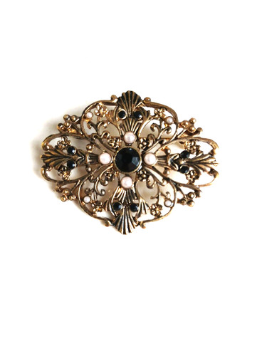 Vintage black glass imitation - black,