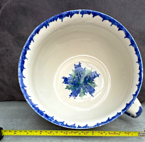 Handled ceramic floral - handled, chamber