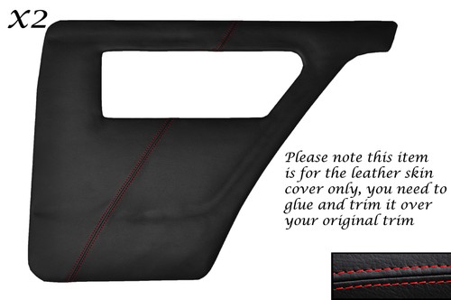 Red stitch rear door cards - red, 2x