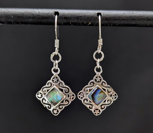 Sterling silver abalone drop - abalone,