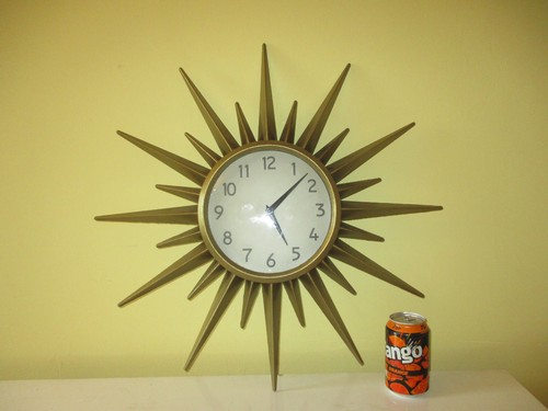 Vintage sunburst wall clock - sunburst, (