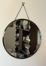Vintage Circular Frameless Wall Mirror With Chain 