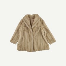 Marks & Spencer Womens Cream Acrylic Faux fur Jacket Size 14 - M&S