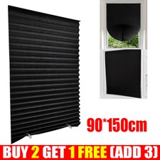 UK Self-Adhesive Pleated Blind Office Kitchen Balcony Door Window Curtain Shades