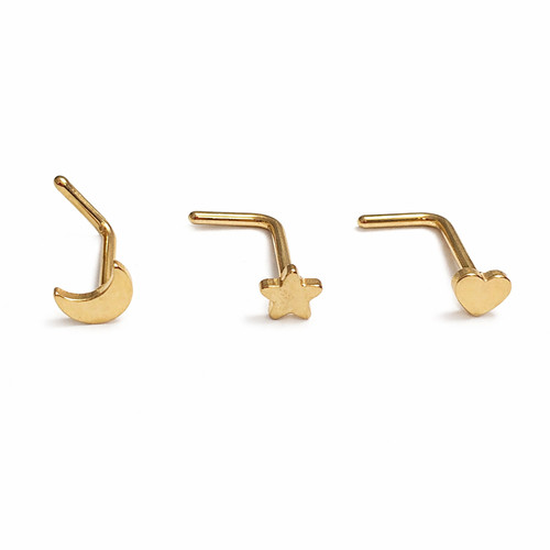 2pc 20g nose - pin, l