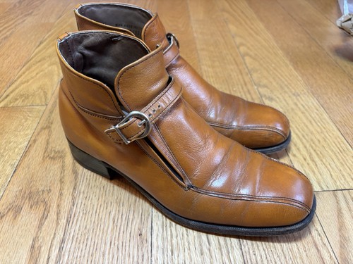 Brown leather boots brass - brown,