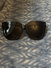 Linda Farrow Black Oversized Cateye Dunaway Designer Sunglasses